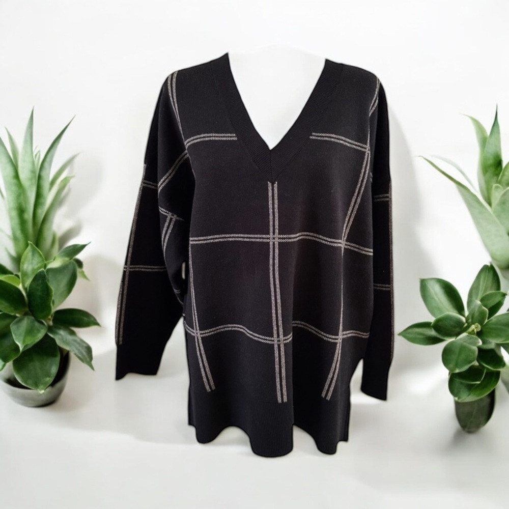 Philosophy Women’s V-Neck 3/4” Sleeves Sweater Black Size 2X Size NWT